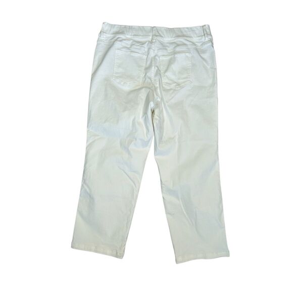 Spanx Straight Leg Ankle Jean White Denim Stretchy Pull on Elastic Waist Sz 3XT - Picture 3 of 12